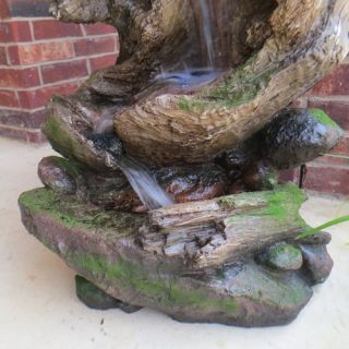 Rain Forest Log and Fiberglass Old Country Garden Fountain with LED