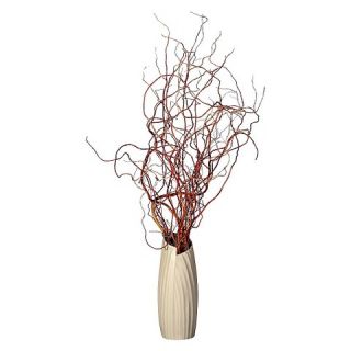 Artificial Plant Curly Willow Taupe Ceramic Vase   Natural (36