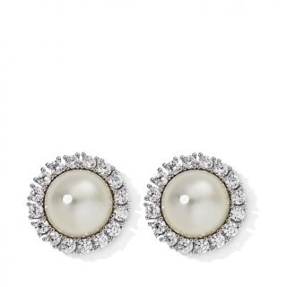Audrey Hepburn™ Collection Simulated Pearl and Crystal Button Earrings   7606419