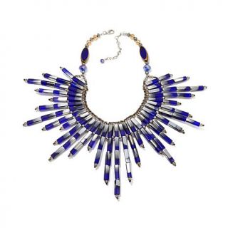 Rara Avis by Iris Apfel Blue Metallic 16 1/4" Collar Necklace   8005189