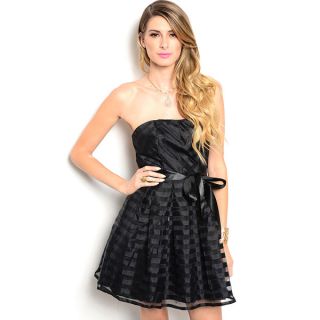 Shop The Trends Womens Strapless Fit and Flare Dress with Allover