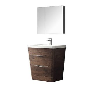Fresca Milano 32 inch Rosewood Modern Bathroom Vanity with Medicine