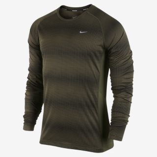Nike Printed Miler Long Sleeve Mens Running Shirt