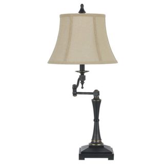 Cal Lighting Madison 3 Way Swing Arm 31 H Table Lamp with Bell Shade