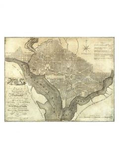 Plan of the City of Washington, 1795 by John Reid (Giclee) by Global Gallery