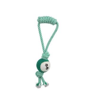 PET LIFE Pull Away Rope and Tennis Ball in Green DT2GN