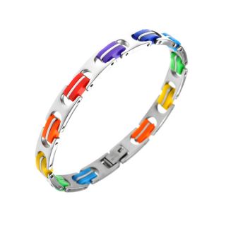 Gay Pride Rainbow Stainless Steel Bracelet   Shopping   Big