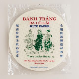 Three Ladies Spring Roll Rice Paper Wrappers, 50 Count
