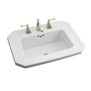 KOHLER Kathryn Drop In Vitreous China Bathroom Sink in White with Overflow Drain K 2325 4 0