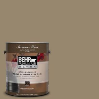 BEHR Premium Plus Ultra 1 gal. #710D 5 Mississippi Mud Flat/Matte Interior Paint 175301
