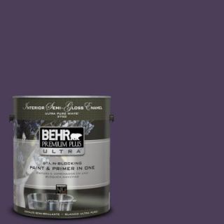 BEHR Premium Plus Ultra 1 gal. #S H 660 Blackberry Harvest Semi Gloss Enamel Interior Paint 375301