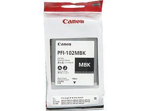 Canon PFI 102MBK for imagePROGRAF iPF500, iPF600 and iPF700 Printers; Matte Black (0894B001)