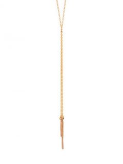 Taner Rose Gold Lariat Double Dagger Pendant Necklace by Gorjana