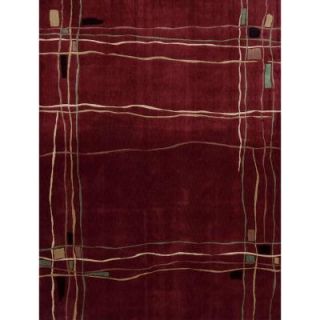 Nourison Overstock Parallels Red 2 ft. 3 in. x 3 ft. 9 in. Area Rug 506580