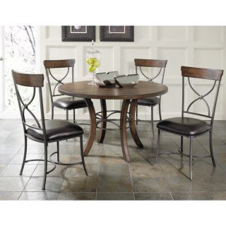 Cameron 5 piece Round Wood Dining Set with X back Chairs   16515234
