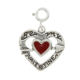 Sterling Silver Valentine Heart Charm   14957677  