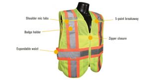 Radians Class 2 Breakaway Expandable Two-Tone Safety Vest — Lime, 3XL/5XL, Model# SV24-2ZGM-3X/5X  Safety Vests