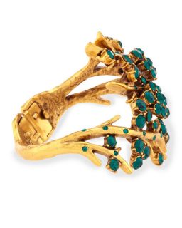 Oscar de la Renta Gold Plated Crystal Branch Bracelet