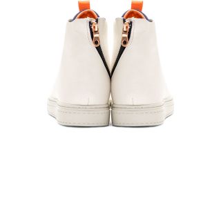 Paul Smith Jeans Light Grey Leather High Top Sneakers