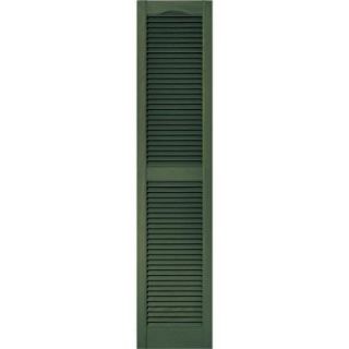 Builders Edge 15 in. x 67 in. Louvered Vinyl Exterior Shutters Pair in #283 Moss 010140067283