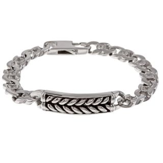 Stainless Steel Mens Braided Design ID Bracelet   Shopping