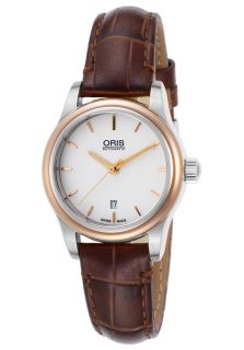 Women's Classic Automatic Brown Genuine Leather Silver Tone Dial