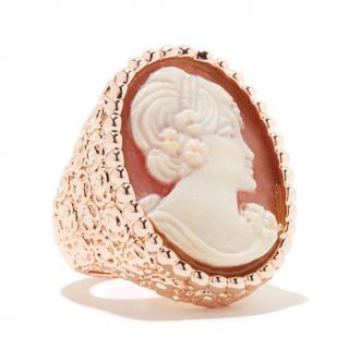 AMEDEO 25mm Cameo Rosetone Floral Ring   7892848