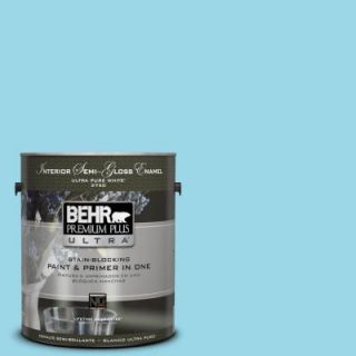 BEHR Premium Plus Ultra 1 gal. #P480 3 Cool Water Lake Semi Gloss Enamel Interior Paint 375001