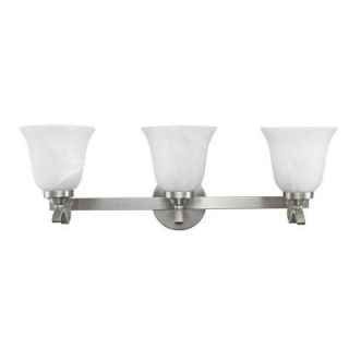 Chloe Lighting Avaline Transitional 3 Light White Wall Bath Vanity Fixture with Brushed Nickel Alabaster Glass Shade CH21001BN25 BL3