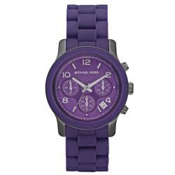 Michael Kors Womens Silicone Runway Purple Chronograph Watch
