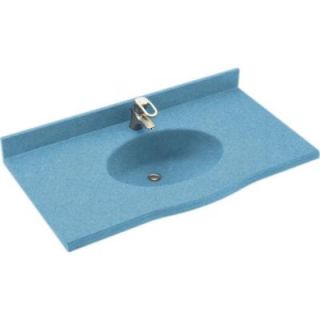 Swanstone Europa 49 in. Solid Surface Vanity Top with Basin in Tahiti Blue DISCONTINUED EV1B2249 056