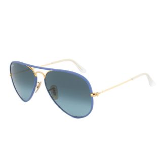 Ray Ban RB3025JM 001/4M Blue Gold Aviator Sunglasses