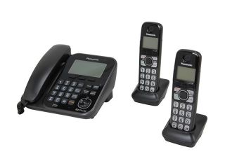 Panasonic KX TG6842B 1.9 GHz DECT 6.0 2X Handsets Expandable Digital Cordless Answering System Integrated Answering Machine