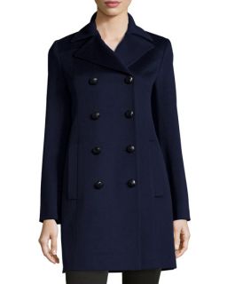 Fleurette Double Breasted Wool Peacoat