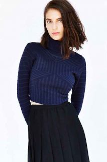 Glamorous Textured Cropped Turtleneck Sweater