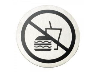 Don't Eat Snacks Metal Adhesive Marking Wall Sign Silver & Black