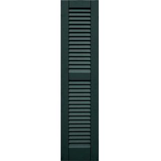 Wood Composite 12 in. x 51 in. Louvered Shutters Pair #638 Evergreen 41251638