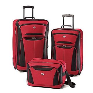 American Tourister Fieldbrook II 56445 3 Piece Luggage Set, Red/Black