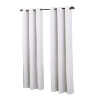 LICTHENBERG White No. 918 Casual Montego Woven Grommet Top Curtain Panel, 48 in. W x 95 in. L 42552
