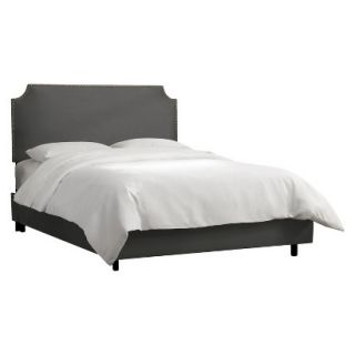 Skyline Furniture Lombard Nail Button Notched Bed   Charcoal