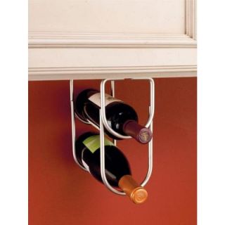 Rev A Shelf 9 in. H x 4 in. W x 1 in. D Under Cabinet Hanging Double Wine Bottle Rack in Satin Nickel 3250SN