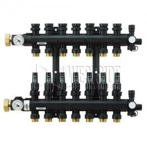 Uponor Wirsbo A2670701 EP Heating Manifold Assembly with Flow Meter, Radiant Heating & Cooling, 7 Loop