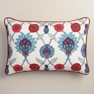 Embroidered Iznik Lumbar Pillow