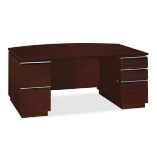 Bush Milano 2 Double Ped Desk with optional Glass Doors Bookcase Hutch