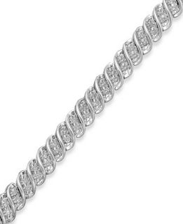 Diamond S Link Bracelet in 10k Gold or White Gold (1/2 ct. t.w
