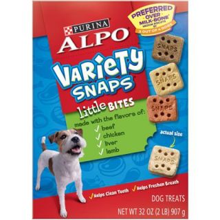 Purina ALPO Variety Snaps Little Bites Dog Treats with Beef, Chicken, Liver & Lamb Flavors 32 oz. Box