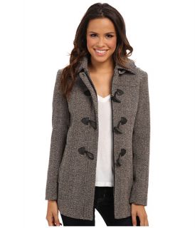 ellen tracy tweed hooded topper w toggle closure