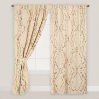 Geo Sari Chambray Concealed Tab Top Curtains, Set of 2