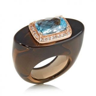Rarities: Fine Jewelry with Carol Brodie Rose Vermeil Gemstone Hololith Ring   7876806