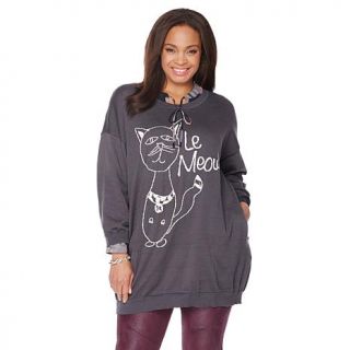 Melissa McCarthy Seven7 Le Meow Pullover Sweater   7831598